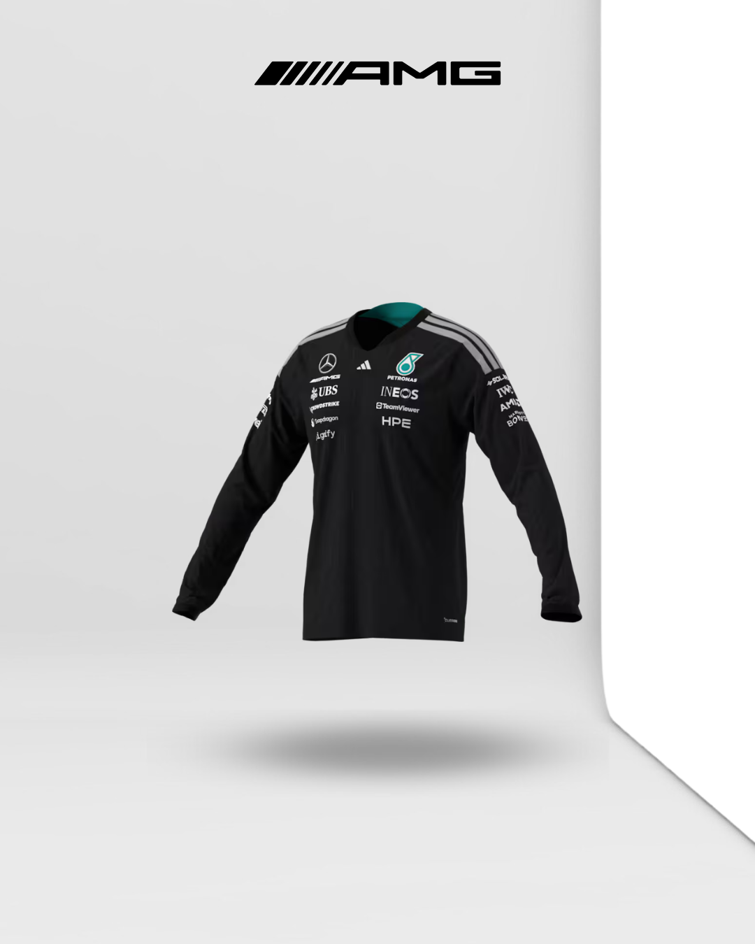 T-shirt à manches longues homme, Pilote, Mercedes-AMG F1 X Adidas